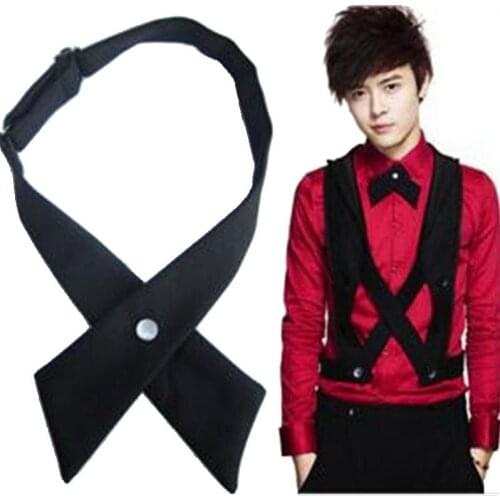 Cross Bow Ties for Men & Women Adult Student Neckwear Solid Business Casual Formal Dress Men Wedding Metal Collar Cross Bowtie