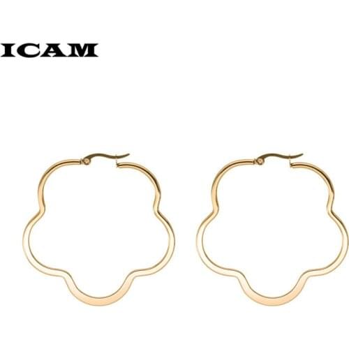 ICAM y Super Big Circles Hoop Earrings For Women Fashion Gold Color Jewelry Trendy Retro Big Round Circle Star Earrings