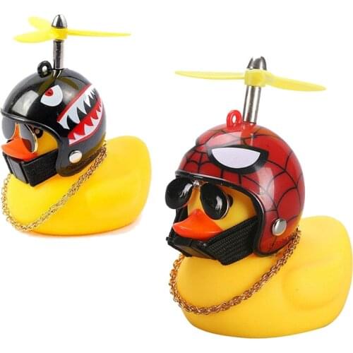 Toys Figure Anime Marvel Spiderman Car Decoration Broken Wind Duck with Helmet Bike Motor Ornament Riding Cycling Accessories