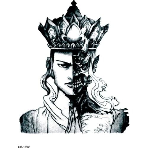 Yin Yang Monk Waterproof Temporary Tattoos Men Flash Tattoo Tatuagem Temporales Skin Tatoos Fake Tattoo Sleeve