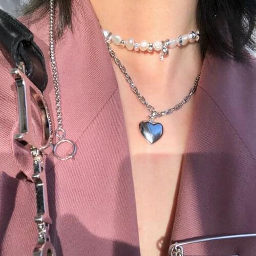 Customized [Floating U Creature] Original Niche Choker Non-Fading Clavicle Chain Fresh Water Pearl Heart Rewards Necklace