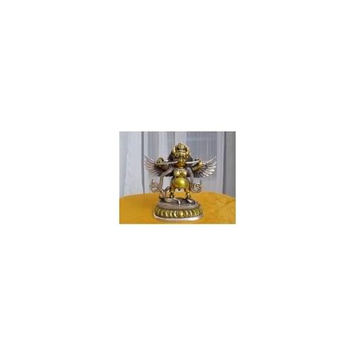 Exquisite Chinese Tibetan Silver Buddhist Garuda Statue Tibetan Silver decoration bronze factory outlets