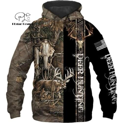 Camo HUNTING ANIMALS elk deer art 3D Hoodies Hoodie Men Women New Fashion Hooded Sweatshirt Long Sleeve Casual Pullover coat-16