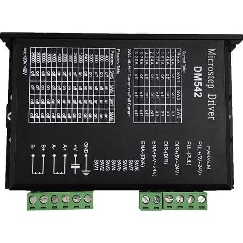DM542 Stepper Motor Controller 2-phase Digital Stepper Motor Driver 18-48 VDC Max. 4.2A for 57 86 Series Motor