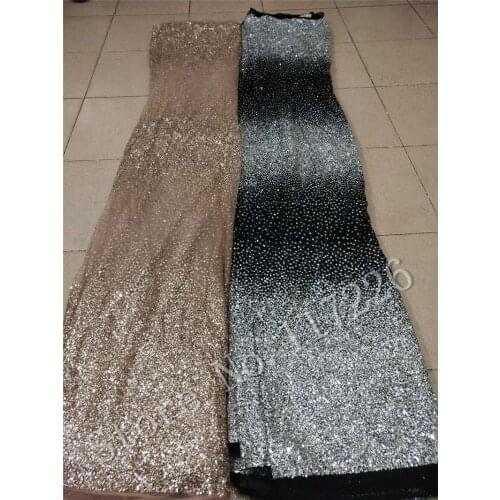 Nice design fashion design JRB-92817 print glued glitter powder tulle mesh lace fabric sparkle for sawing
