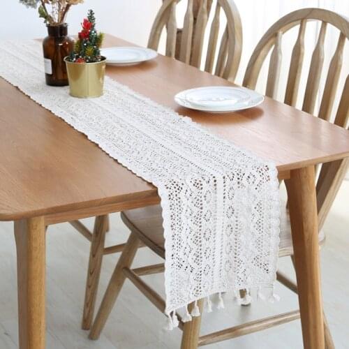 Lace table runner north US european style Chirstmas party wedding Decor crafts Linen cotton Table Runner