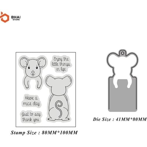 Animal Mouse Card Metal Cutting Dies and Stamps DIY Scrapbook Photo Album Decorative Embossing Paper Cards 2021 New