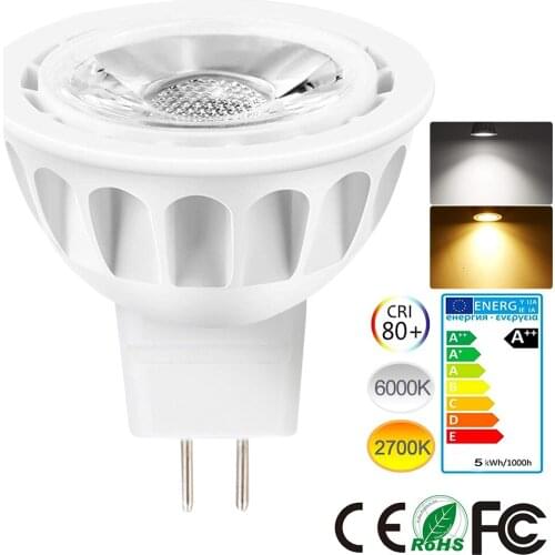MR16 LED COB Bulb 12V Bombilla LED Spotlight 5W Equivalent 50W LED Lamp 3000K to Daylight 6000K Lampara LED Bulb Home Lighting