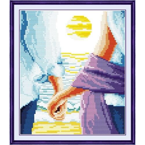Blue Love cross stitch kit people lover sea 18ct 14ct 11ct count print canvas stitches embroidery DIY handmade needlework