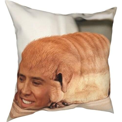 Nicolas Cage Face Meme Pillowcase Soft Polyester Cushion Cover Gift Throw Pillow Case Cover Sofa Zippered 40X40cm