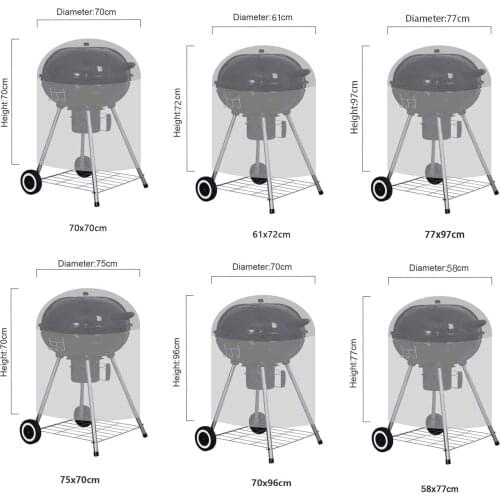 New Arrive Hot Sale Round Barbecue BBQ Gas Grill Cover,Protect For Sun And Water 190T/210D Heavy Duty Weber Charbroil Dust Cover