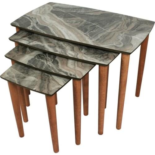 New Modern Mirabella Coffee table 4 Pcs Zigon Coffee table Wood Pedestal coffe table table basse