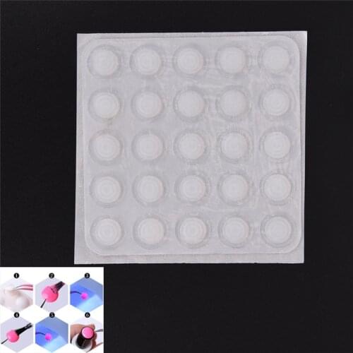 Wholesale 25pcs Transparent Silicone Label Sticker Gel Polish Color Button UV Gel Color Adhesive Paster Manicure Nail Art Tool