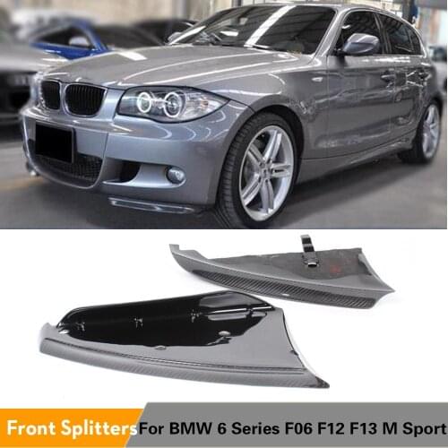 Carbon Fiber / FRP Car Front Bumper Lip Aprons Splitters Flaps for BMW 1 Series E87 M Tech M Sport Bumper 2007 - 2010 2PCS/Set