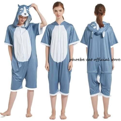 Boys Girls Cute Party Kigurumi Pajamas Husky Pajama Rainbow Unicorn Animal Onesies For Children Summer Jumpsuit Kigurumi Adult