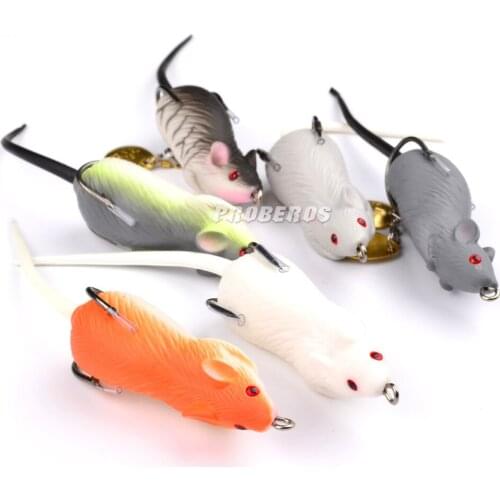 70mm/12g Wobbler Silicone Soft Forg Mouse Bait Bell Sound Frog Sea Fishing Bait Artificial Floating Top-water Ocean Fishing Lure