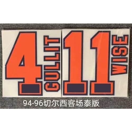 Super A Retro 1994 1995 1996 chelsea GULLIT WISE number font print, Hot stamping patches badges