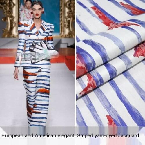 Spring and summer elegant striped three-dimensional yarn-dyed jacquard fabric, sewing fabric factory shop is not out of stock