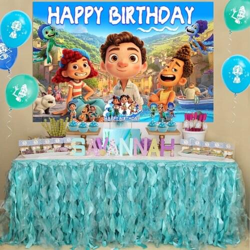 Baby Shower Lucas Backdrop Ocean Luca Themed Party Background Happy Birthday Kids Summer Holiday Vinyl Luca Movie Party Decor