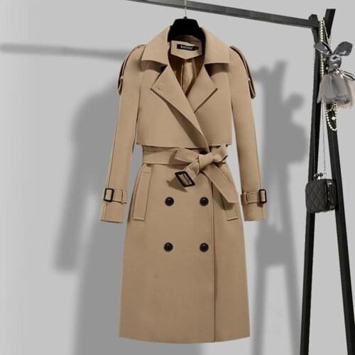 YIZZHOY Women's Double Breasted Trench Coats