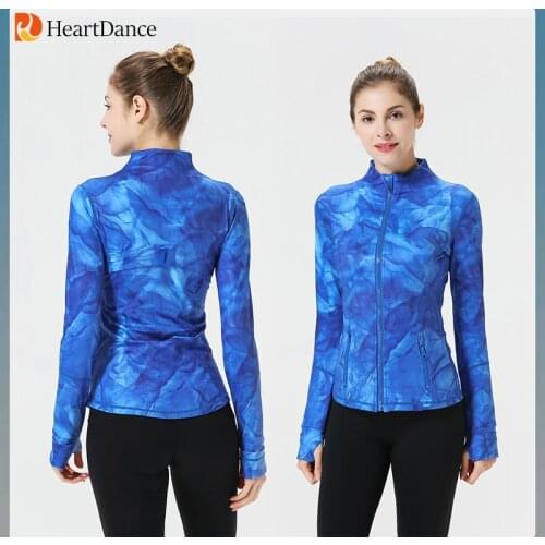 HeartDance Thumb Jackets Sports Top Women Professional Yoga Style Jogger Fitness Long Sleeve Dry Fit Running Workout Coat