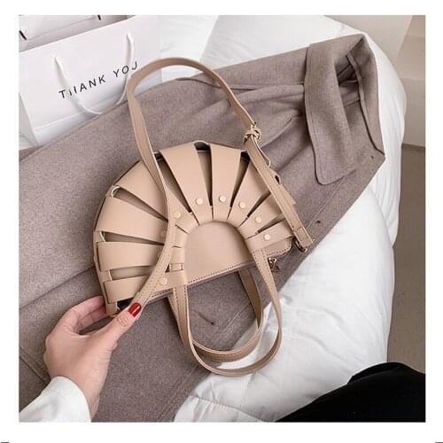 PU Leather Shoulder Saddle Bag Women 2021 Girls Purses and Handbags Creative Personality Designer Female Shoppers Casual Wallets