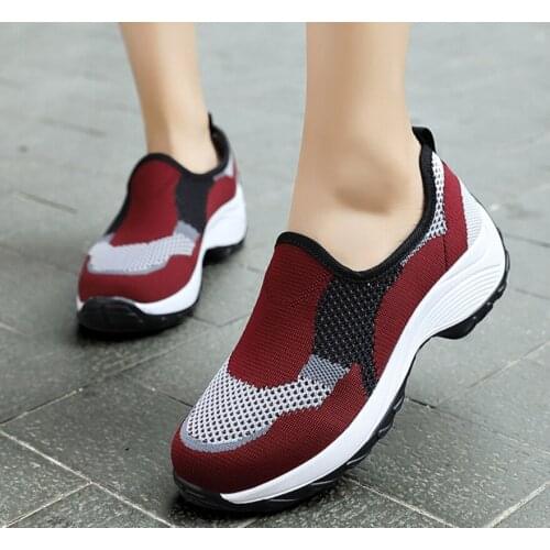 Womens Casual Sport Breathing Autumn Mesh Soft Walking Comfortable Breathable Flats Platform Loafer Shoes