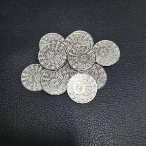 10pcs 25*1.85mm Arcade game Stainless Steel Token Coin Lion Coins Tokens for Arcade Machines