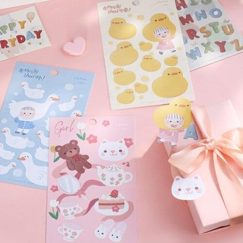 1Sheet/pack Kawaii Children series Stickers Carroon Animals sticker Diary Deco Scrapbooking Planner Paper Stickers