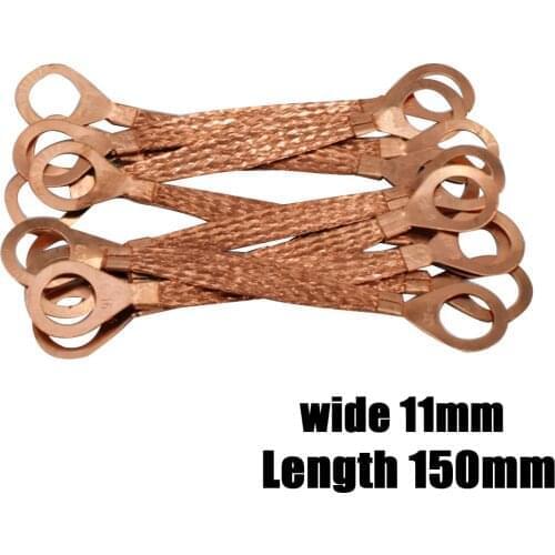 100pcs 6 square flange ground connecting wire copper braided tape Copper braided copper conductive tape copper connecting wire