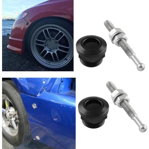 2PCS Quick Latch Pins, Universal Bumper Hood Latch Low Profile Hood Pins Lock Clip Kit 22mm/0.87'' (Black)