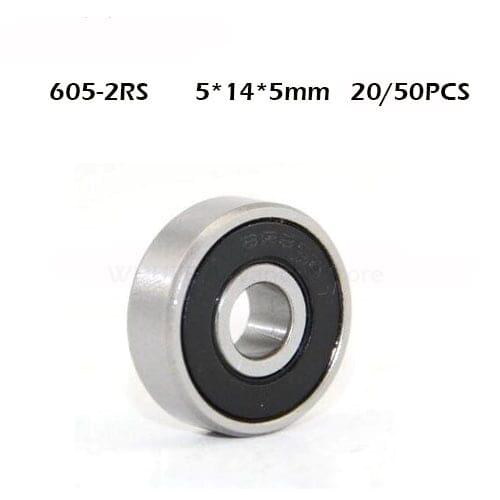 20/50PCS 605RS Steel Bearing 5*14*5 mm ABEC-1 Industry Motor Spindle 605rs Ball Bearings 3NC 605RS