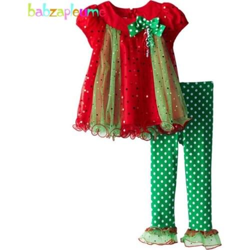 2016 Winter Kids Girs Clothing set Children Tracksuit Baby Girl Outfit Christmas Infant Clothes Lace Tops Pant Legging 2pcs A051
