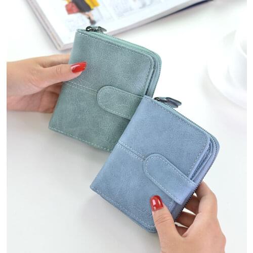 2021 Women Wallets Small Short Fashion Brand PU Leather Purse Women Ladies Card Holder Clutch Bag for Women Wallet Purse Female