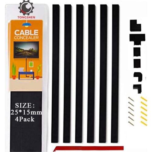 25x15mm Black PVC Fire Resistant Cable Trunking Wire Cover Cable Concealer Cable Management Channel Wire Hider Raceway