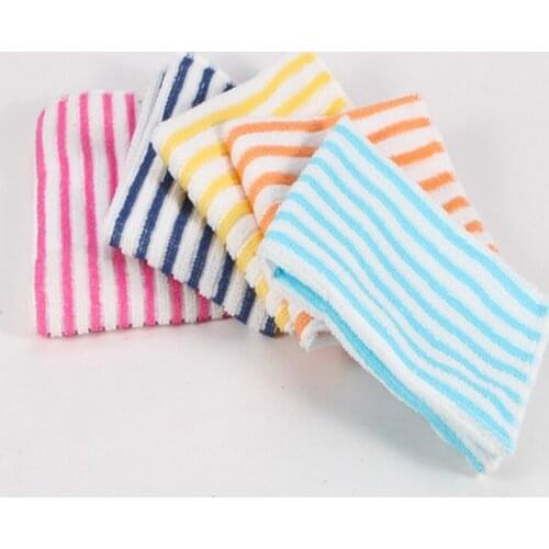 5PCS Microfiber Wipes Rag Car Wash Dishwashing Cloth New Kitchen Cleaning Double-sided Stripe Absorbent Dish Towels