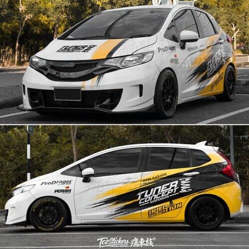 Car stickers FOR Honda FIT GK5 racing decoration decals JAZZ personalized custom stickers