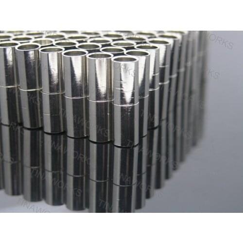 Free Shipping 40 Sets Strong Silver Tone Brass Jewelry Magnetic Tube Clasp End Cap Dia. 6mm