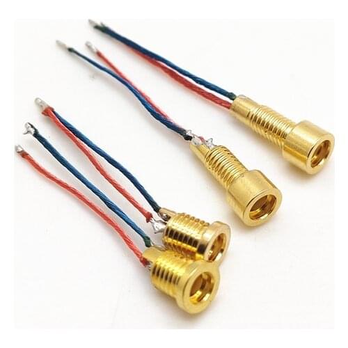 DIY MMCX Pin Custom Made Universal Female Socket Pure copper Gold Plated Built-in Hreaded with wire cable(2pcs)