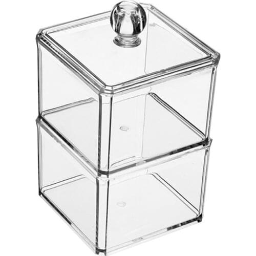 Double Layers Acrylic Transparency Food Storage Box Tea Bag Organizer Kitchen Sorting Container with Dustproof Cover