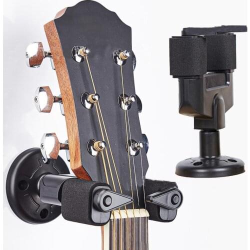 Folk Guitar Auto Lock Hanger Wall Mount Portable Guitar Holder Self-Locking Acoustic Electric Bass Guitar Buckle Hanger Bracket