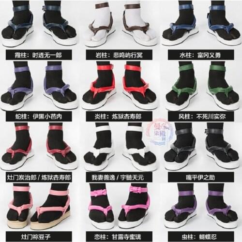 HOT Anime Demon Slayer Kamado Tanjirou Kamado Nezuko Tomioka Giyuu Agatsuma Zenitsu All Member Kimono Uniforms Shoes F