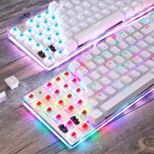K87S Gaming Mechanical Keyboard USB Wired 87 Keys with RGB Backlit Red/Blue Switch Keyboaard for Gamer Engineers PC Notebook