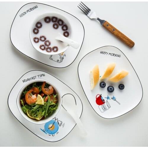 Creative Home Ceramic Snack Plate Rectangular Breakfast Plate Cake Plate Creative Nordic Steak Plate Sushi Plate Pasta Plate