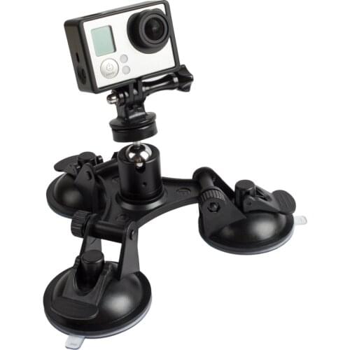 Lightdow 3 Leg Car Suction Cup Holder Triangle for GoPro 7 6 5 4 3+SJCAM Xiaomi Yi Eken Soocoo sport Cameras