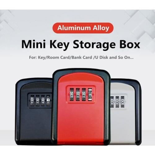 Mini Wall Mount Key Storage Secret Box Organizer 4 Digit Combination Password Security Code Lock Home Key Safe Box caja fuerte