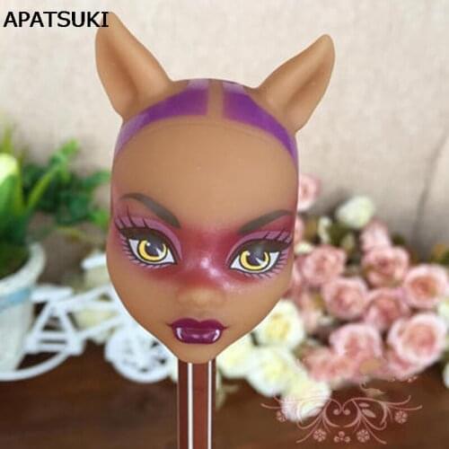 Soft Plastic DIY Makeup Doll Heads For Monster High Dolls 1/6 BJD Dolls Practicing Make Up Demon Monster Head Without Hair