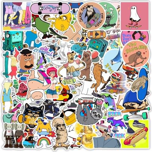 100pcs Pcs Outdoor Sports Cartoon Graffiti Bicycle Motorcycle Wall Skateboard Computer Guitar Pvc Sticker