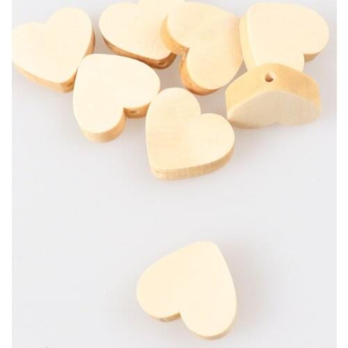 Natural Wooden Heart Wooden Spacer Beads For Jewelry making DIY kids 19mm 50pcs