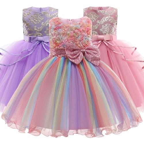 New Baby Girl Embroidered Wedding Princess Dress for Girl Elegant Birthday Party Dress Girls Christmas Cosplay Clothes 2-10 Year